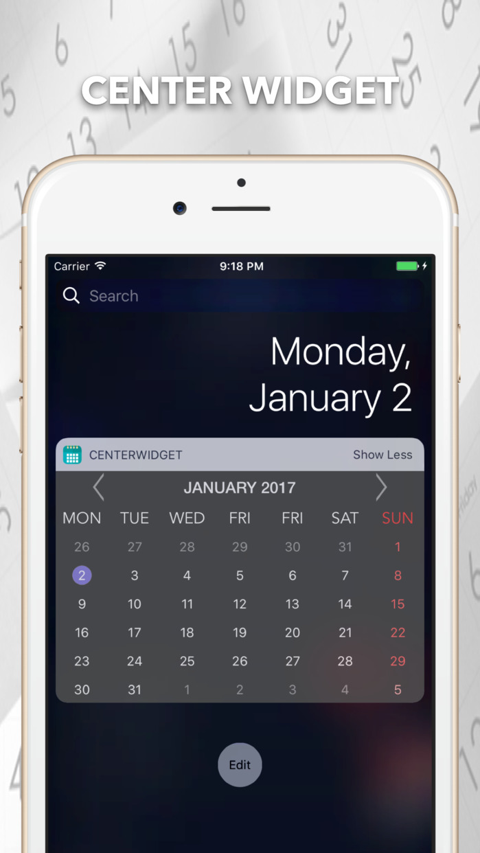 calendar2 - [限時免費] 能直接在通知中心顯示日曆的《Widget Calendar》限免