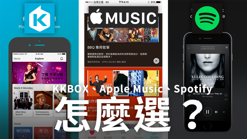 Apple Music、KKBOX、Spotify誰比較適合你？