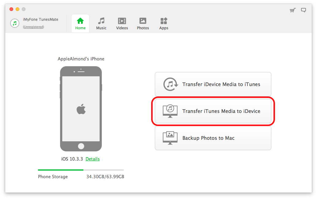 iMyFone TunesMate 資料加入iPhone2