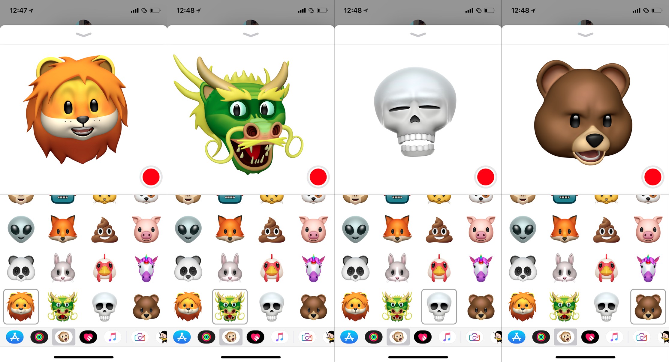 iPhone X 新增四個 Animoji 角色