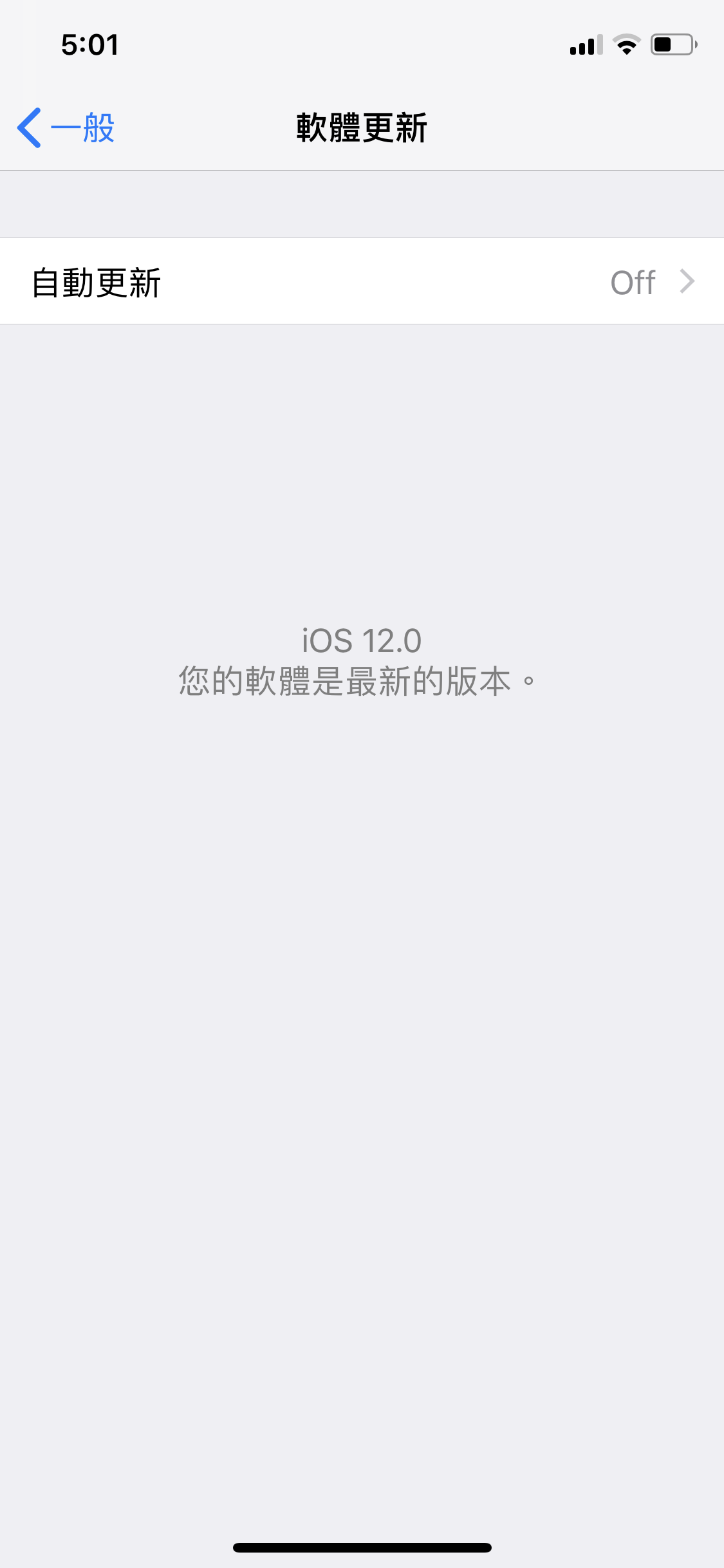 iOS 12、自動更新