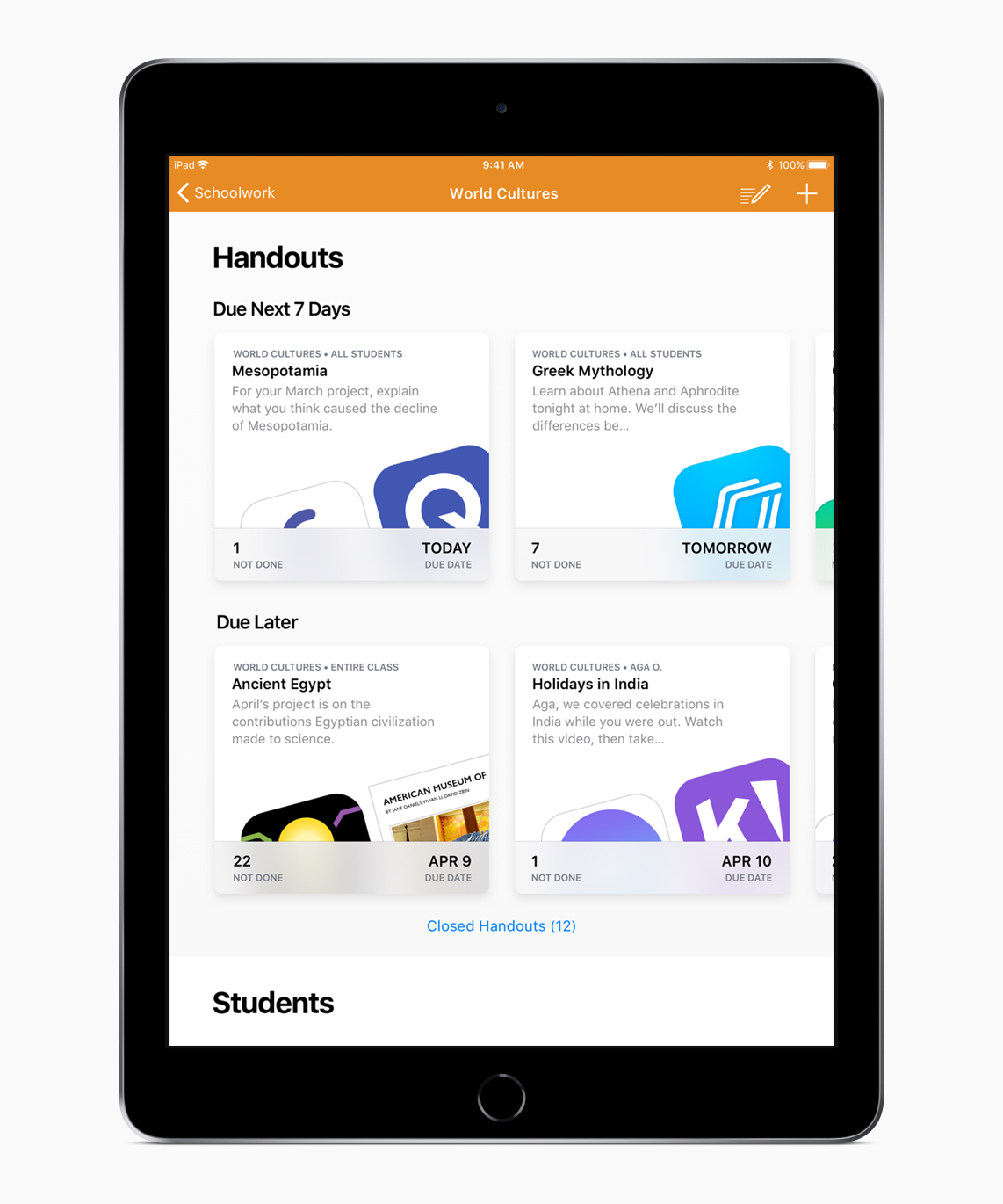 Apple、課業 App、iPad