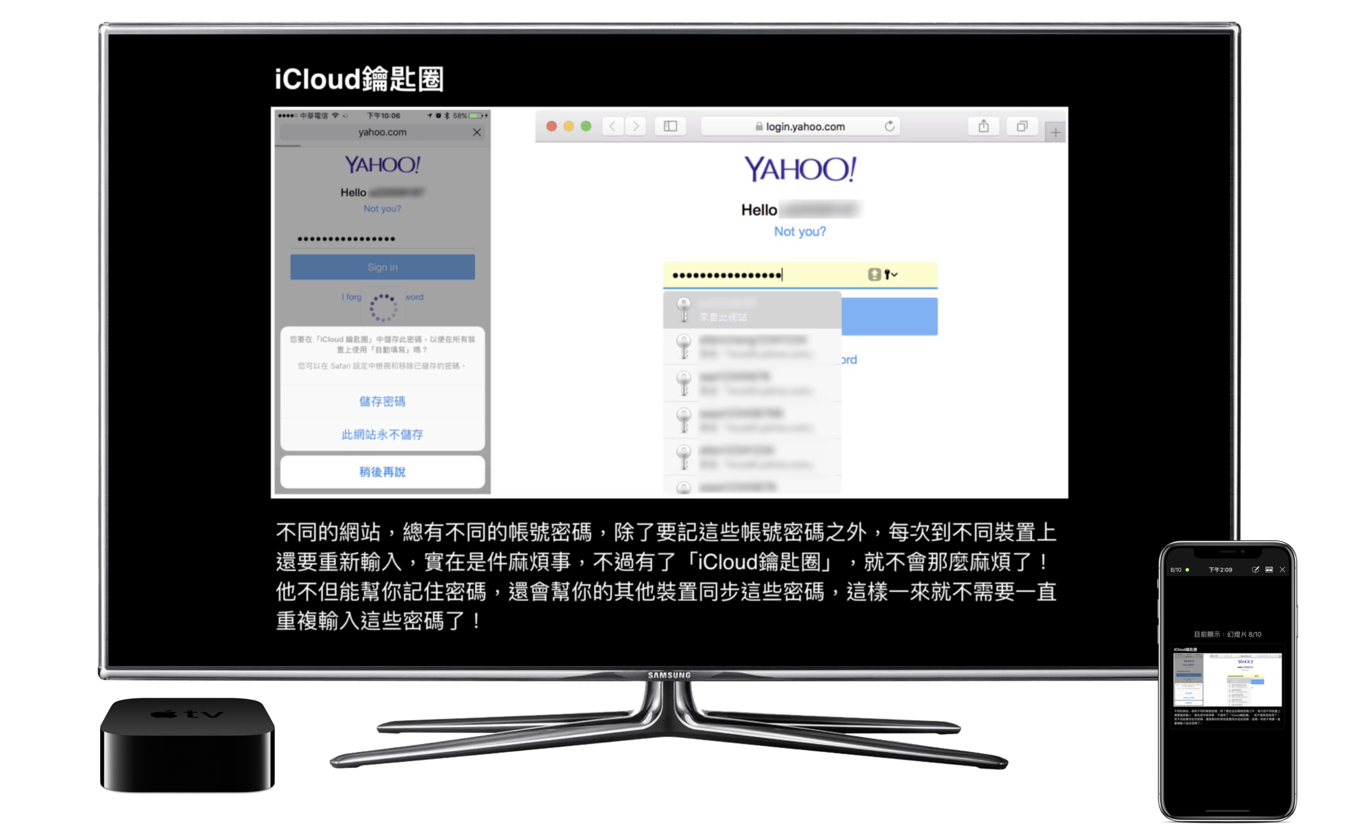 Apple TV、AirPlay、Keynote