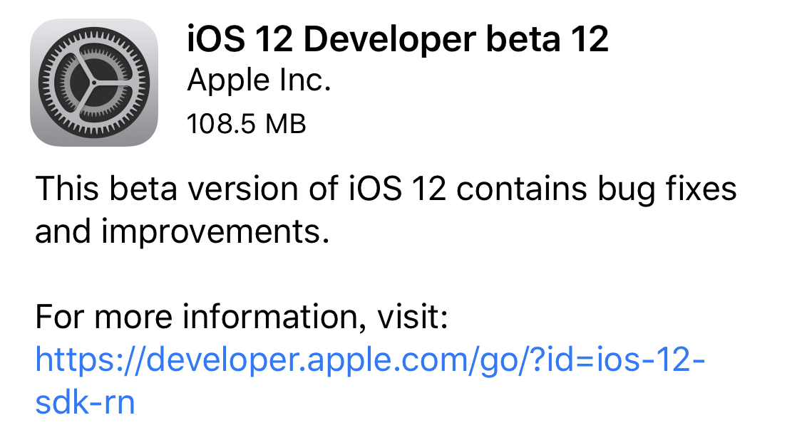 iOS 12、Beta、測試版