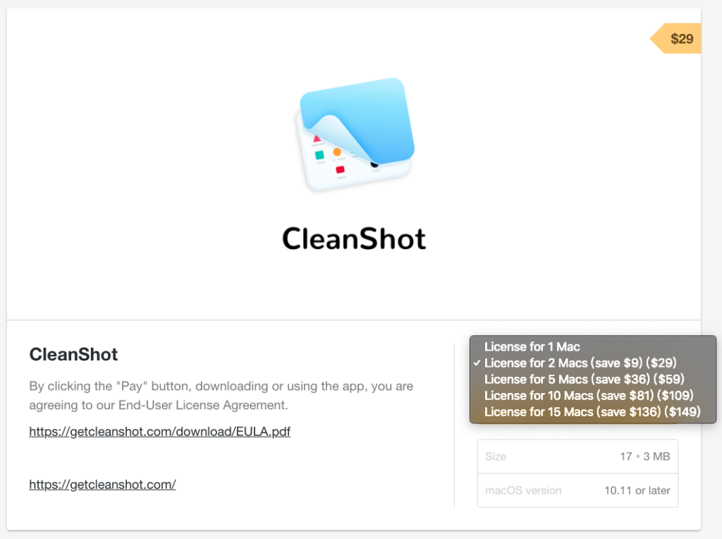CleanShot買斷價格