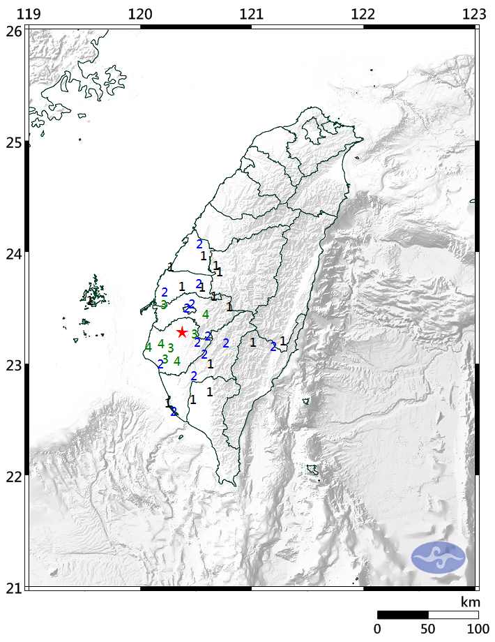 地震速報／台南發生有感地震，台中、高雄等多地地震速報