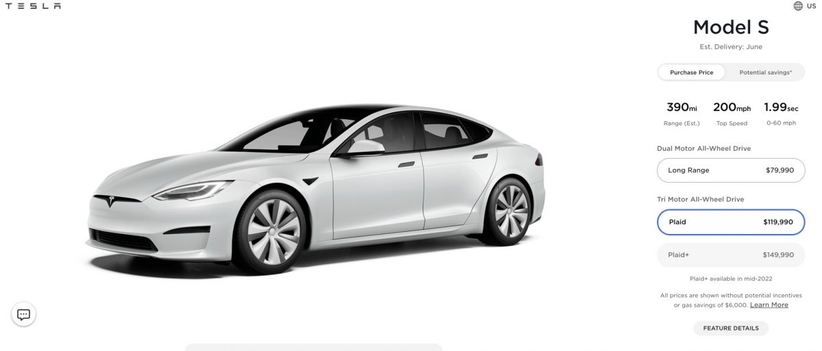 特斯拉 Tesla Model S plaid+