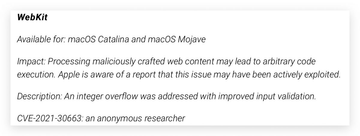 Mac Safari 安全性更新 macOS 10.14 10.15