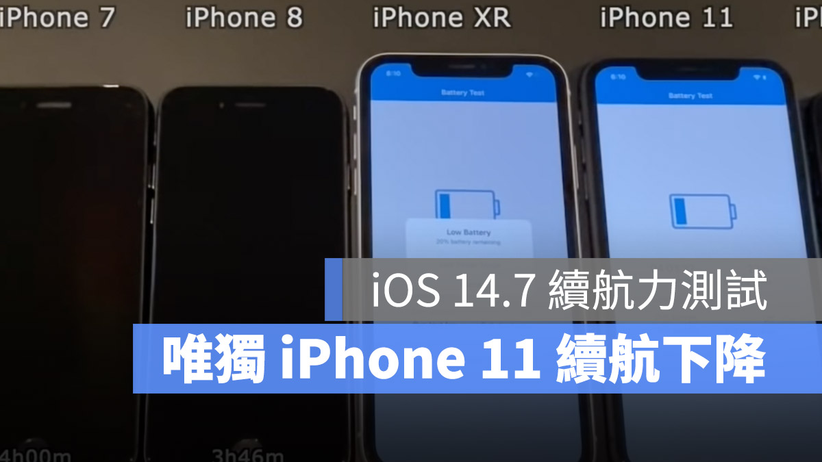 iOS 14.7 電池跑分測試