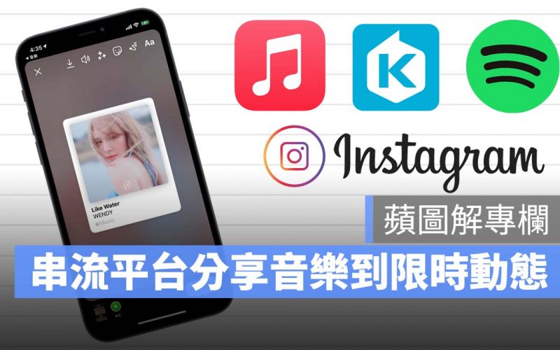 Apple Music KKBOX Spotify IG 限時動態