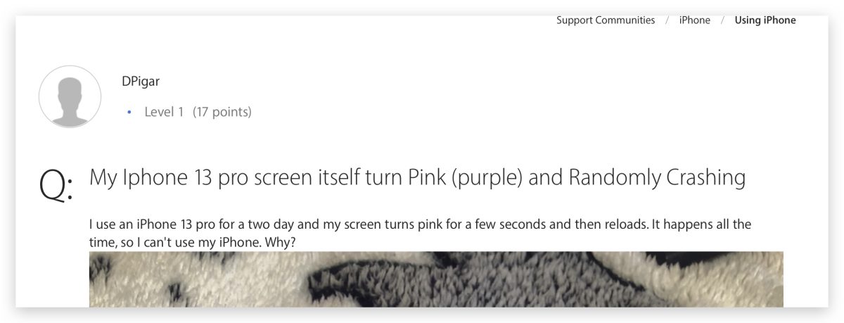 iPhone 螢幕變紫色