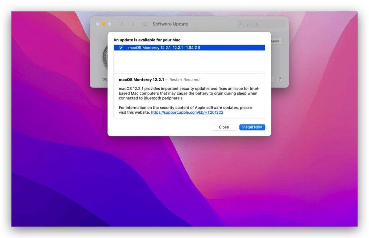 macOS 12.2.1 更新 藍牙 耗電