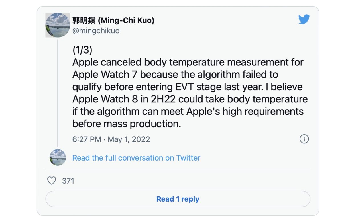 Apple Watch 量體溫