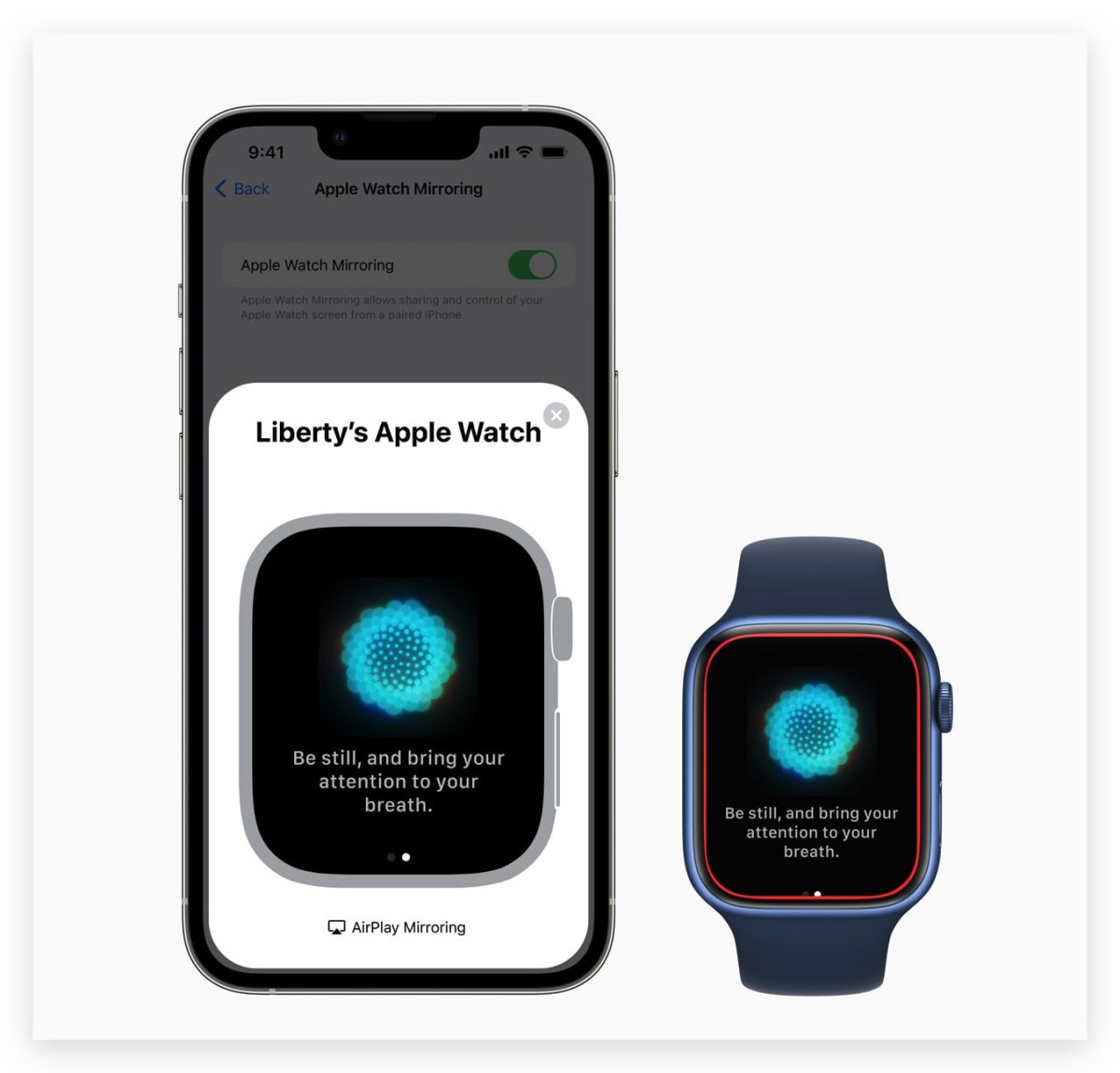 Apple 輔助使用 Apple Watch Mirroring