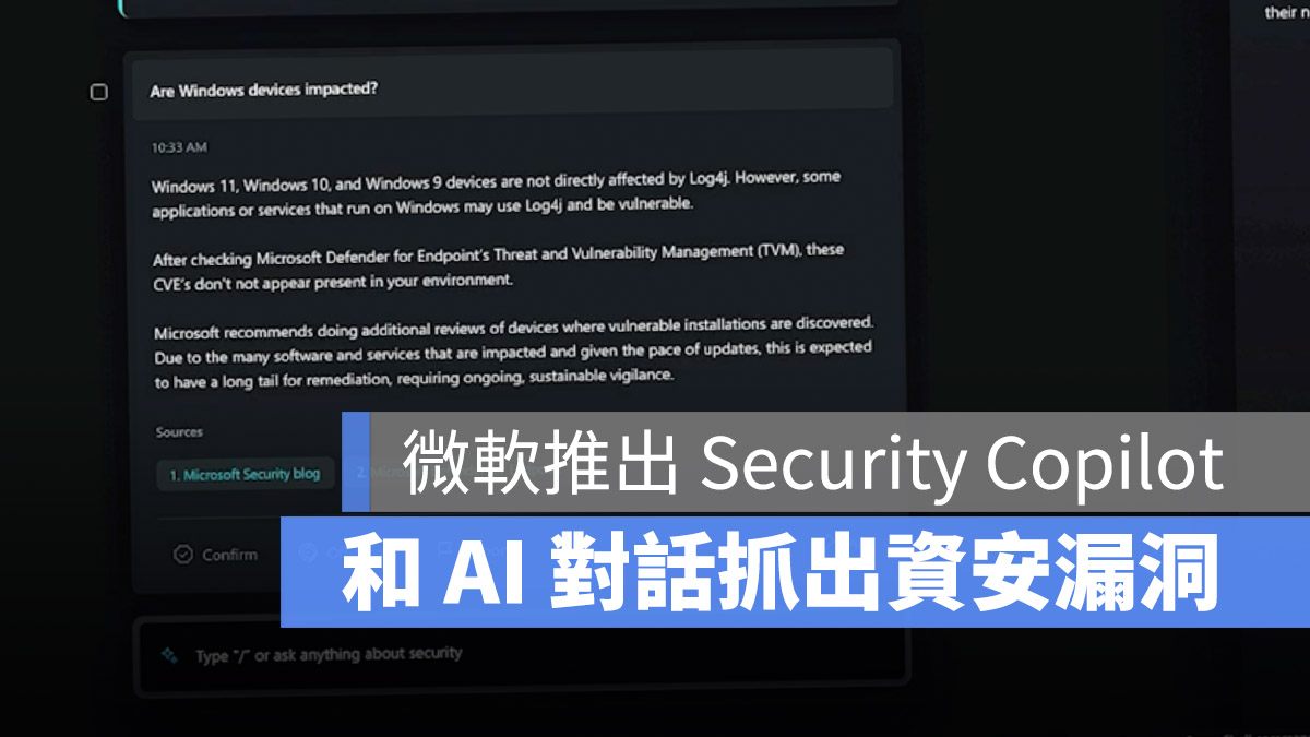 Security Copilot OpenAI GPT-4 ChatGPT Bing 微軟
