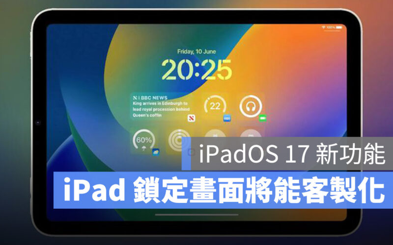 iPad 鎖定畫面 客製化 Widget 小工具 iPadOS 17 iOS