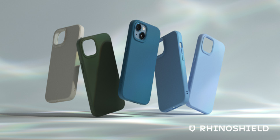 犀牛盾SolidSuit手機殼推出海洋系列新色，左起為貝殼灰、海藻綠、深海藍、海潮藍、冰河藍。