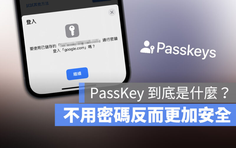 PassKey 是什麼 公鑰 私鑰 密碼 無密碼驗證
