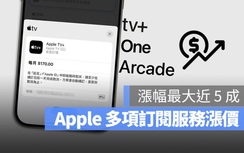 Apple TV+ Apple Arcade Apple One 漲價 Apple Music iCloud