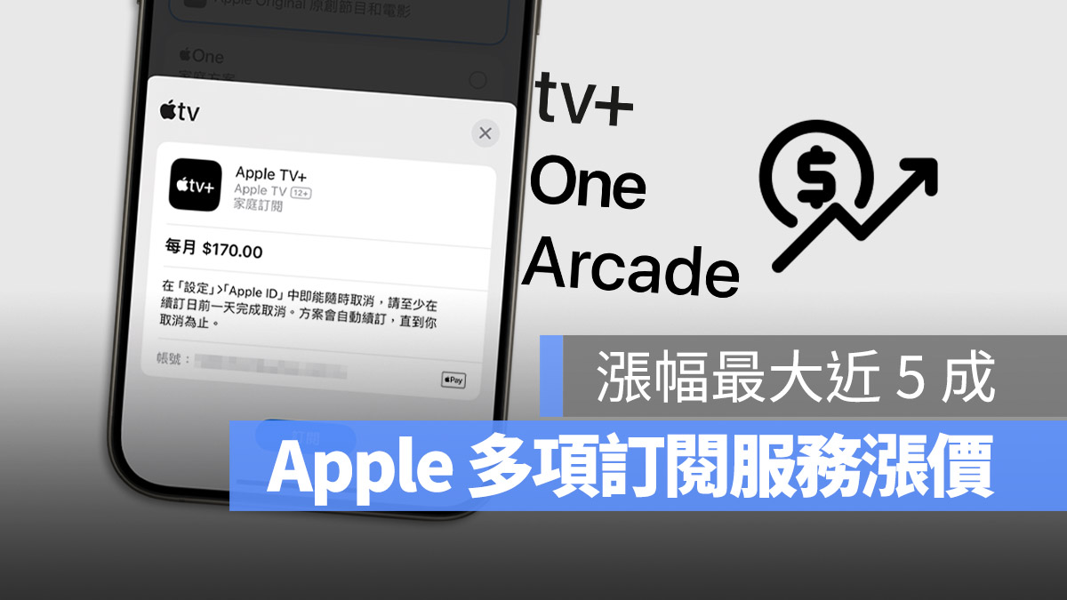 Apple TV+ Apple Arcade Apple One 漲價 Apple Music iCloud 