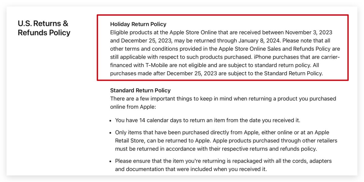 蘋果 Apple 退貨 退貨政策