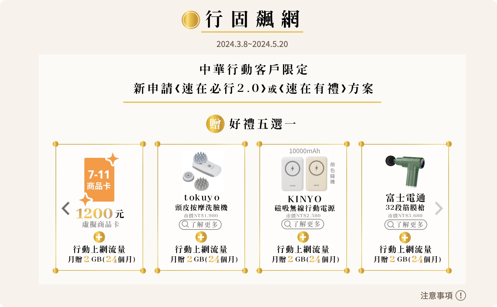 中華電信 光世代 速在必行 2.0 限時優惠加碼