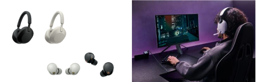 Sony 超人氣旗艦降噪耳機WH-1000XM5:WF-1000XM5 (圖左) & INZONE 系列 (圖右) 推出限時優惠價