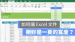 Excel 列印 寬度