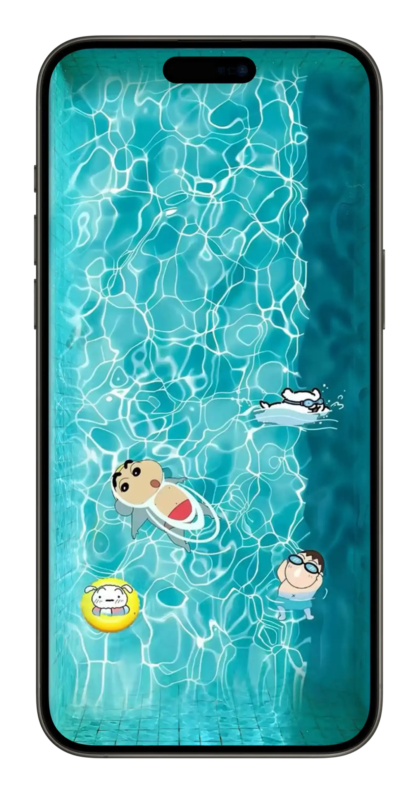iPhone 桌布 蠟筆小新 夏日泳池