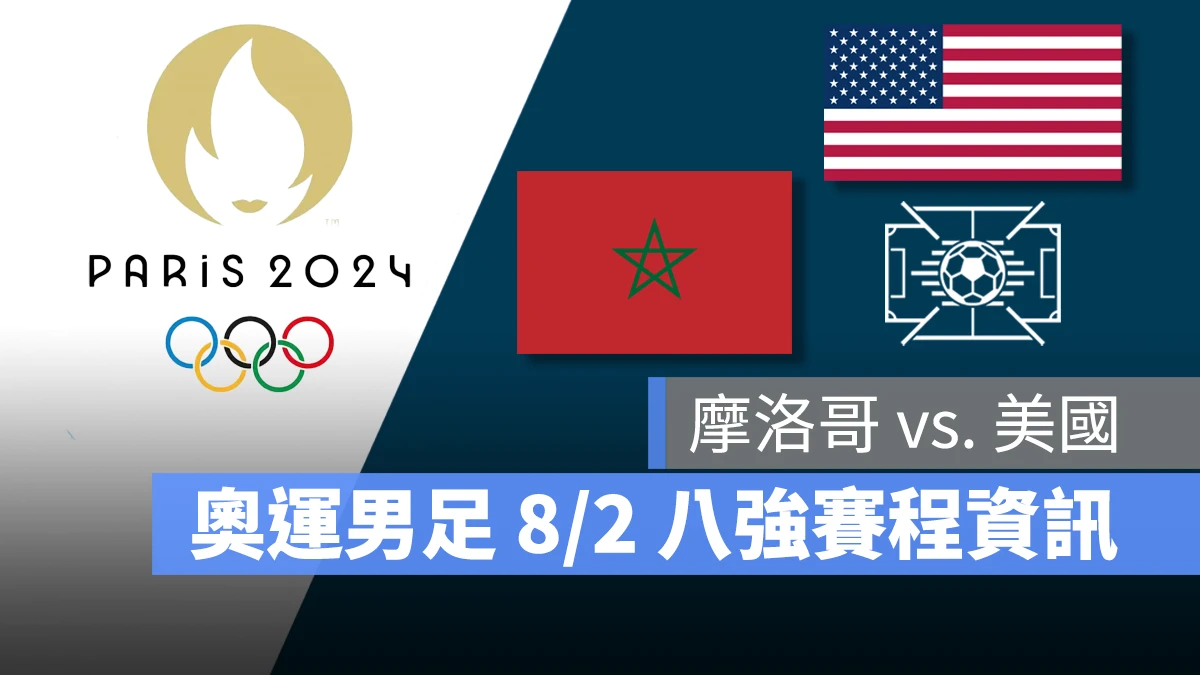 奧運 2024 巴黎奧運 巴黎奧運 足球 奧運足球 賽程 直播 男足 女足 8 強賽 摩洛哥 美國