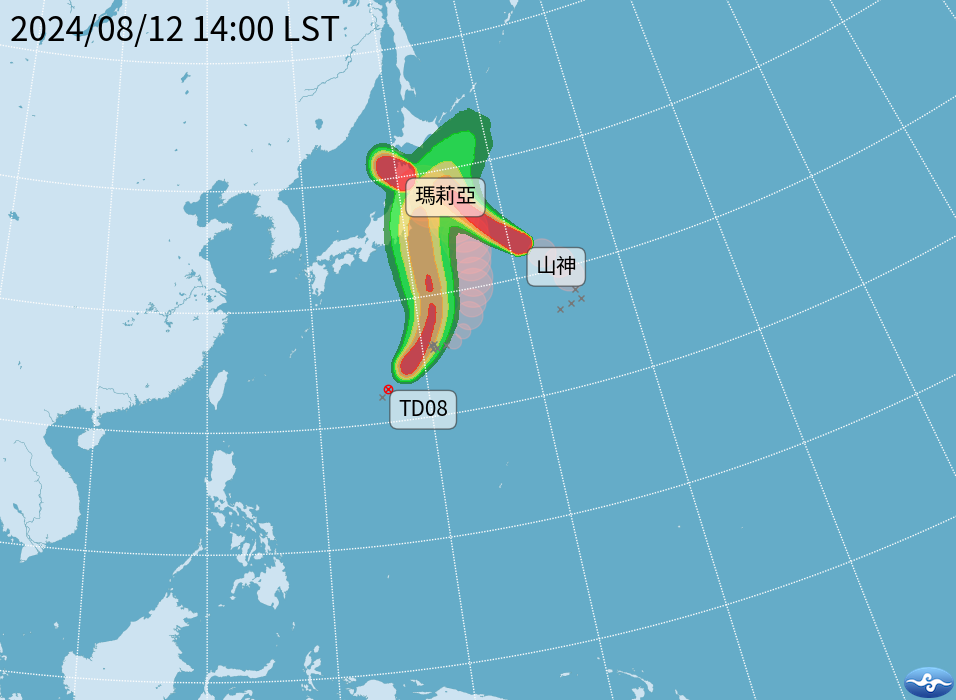 山神颱風動態