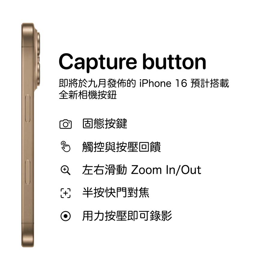 捕捉按鈕 iPhone 16 Capture