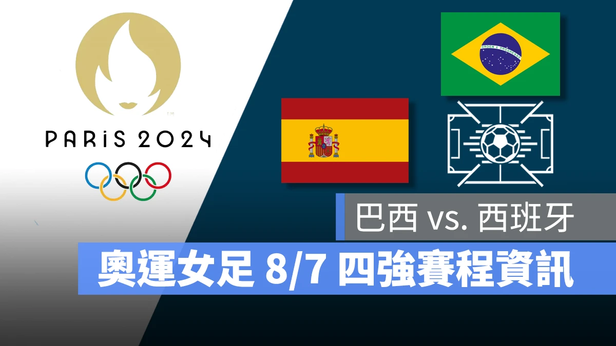 奧運 2024 巴黎奧運 巴黎奧運 足球 奧運足球 賽程 直播 男足 女足 4 強賽 準決賽 巴西 西班牙