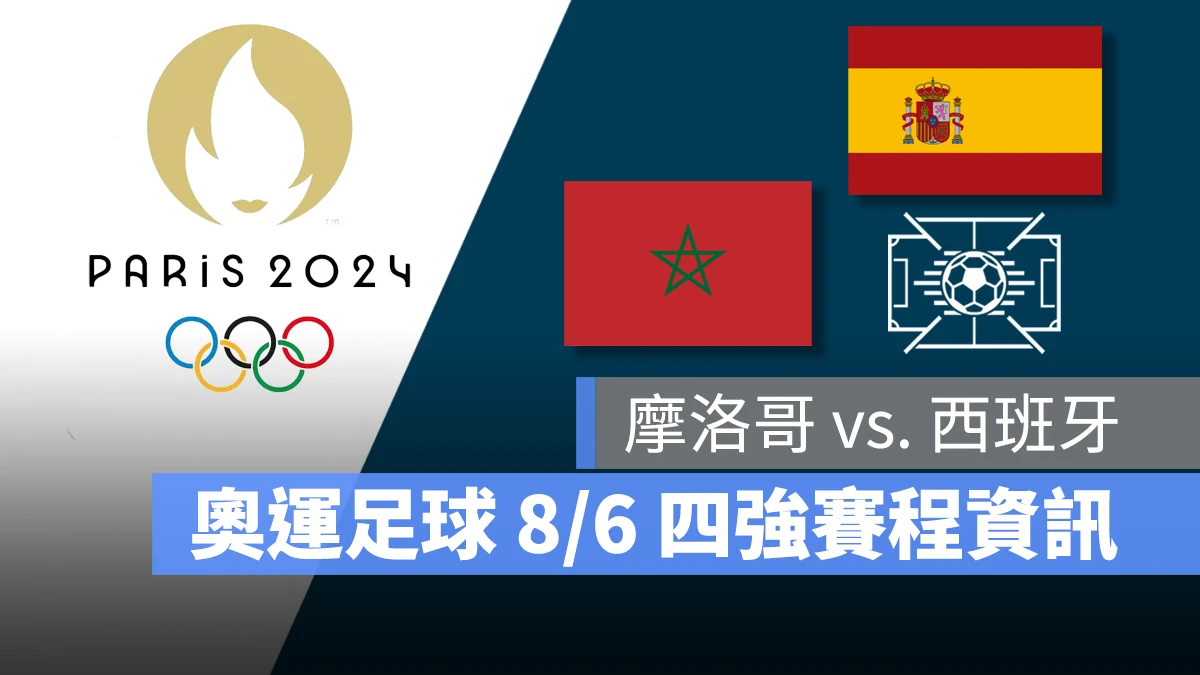 奧運 2024 巴黎奧運 巴黎奧運 足球 奧運足球 賽程 直播 男足 女足 4 強賽 準賽人 摩洛哥 西班牙