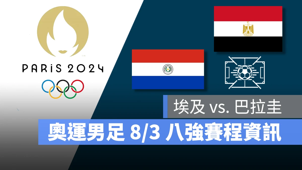 奧運 2024 巴黎奧運 巴黎奧運 足球 奧運足球 賽程 直播 男足 女足 八強賽 埃及 巴拉圭