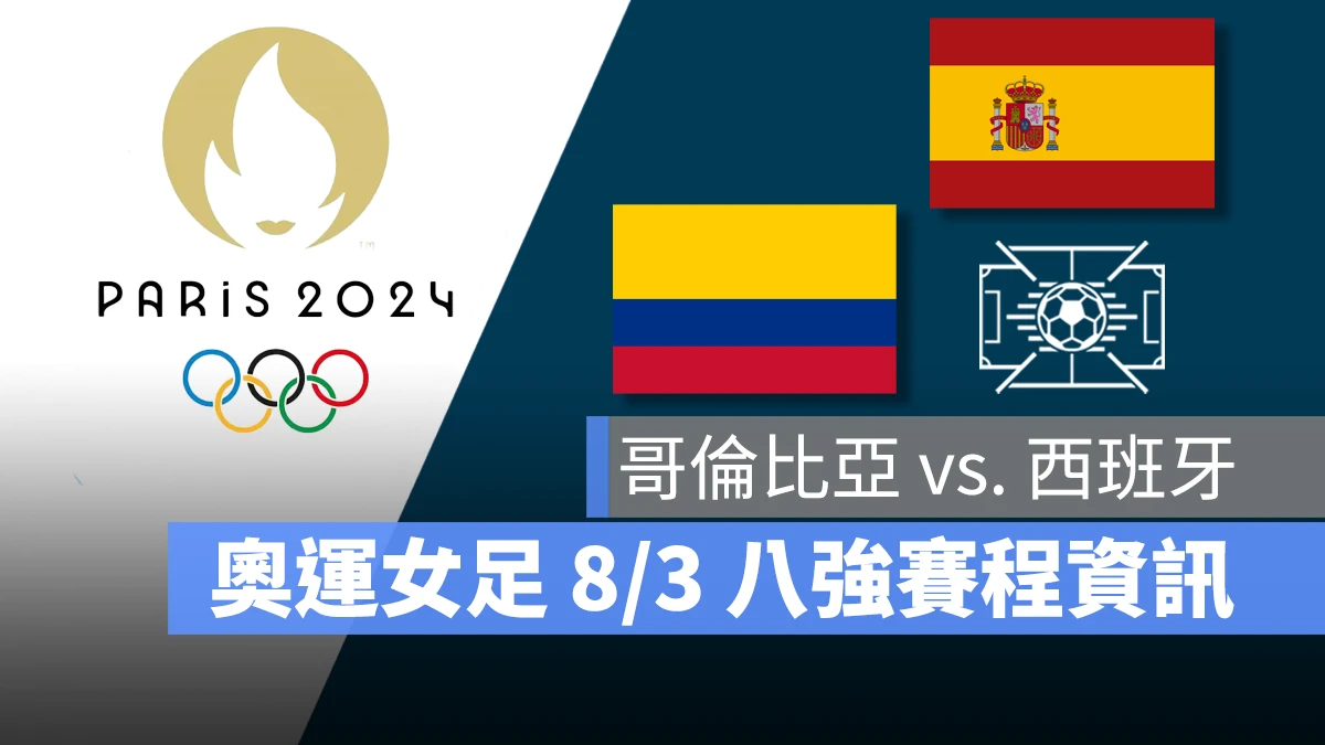 奧運 2024 巴黎奧運 巴黎奧運 足球 奧運足球 賽程 直播 男足 女足 8 強賽 西班牙 哥倫比亞