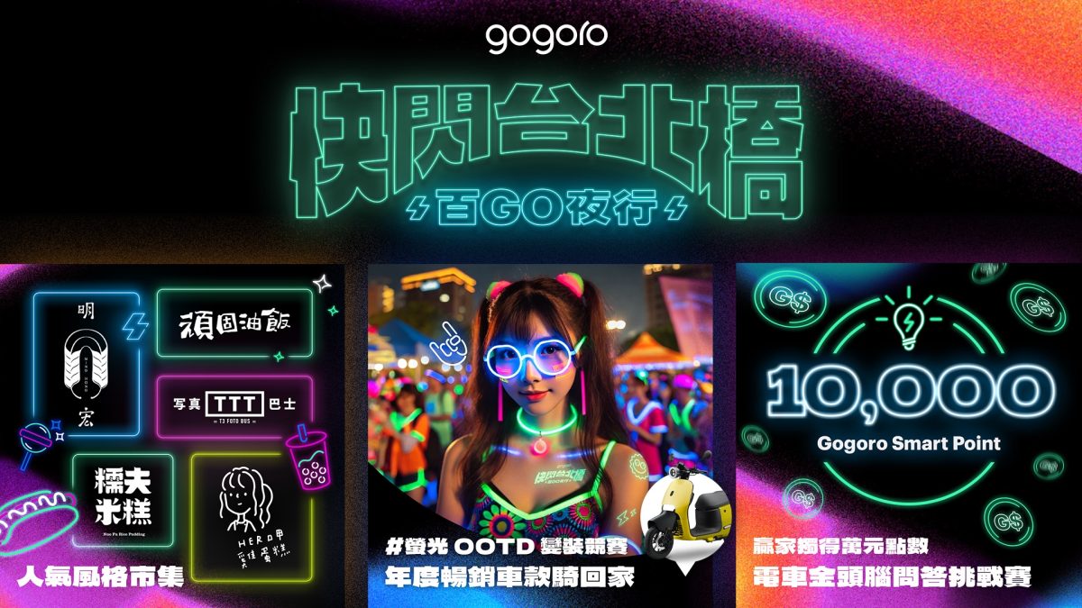 2024 快閃台北橋－百 GO 夜行 Gogoro Gogoro Network Gogoro 快閃台北橋 GoShare PBGN 快閃台北橋 快閃台北橋－百 GO 夜行