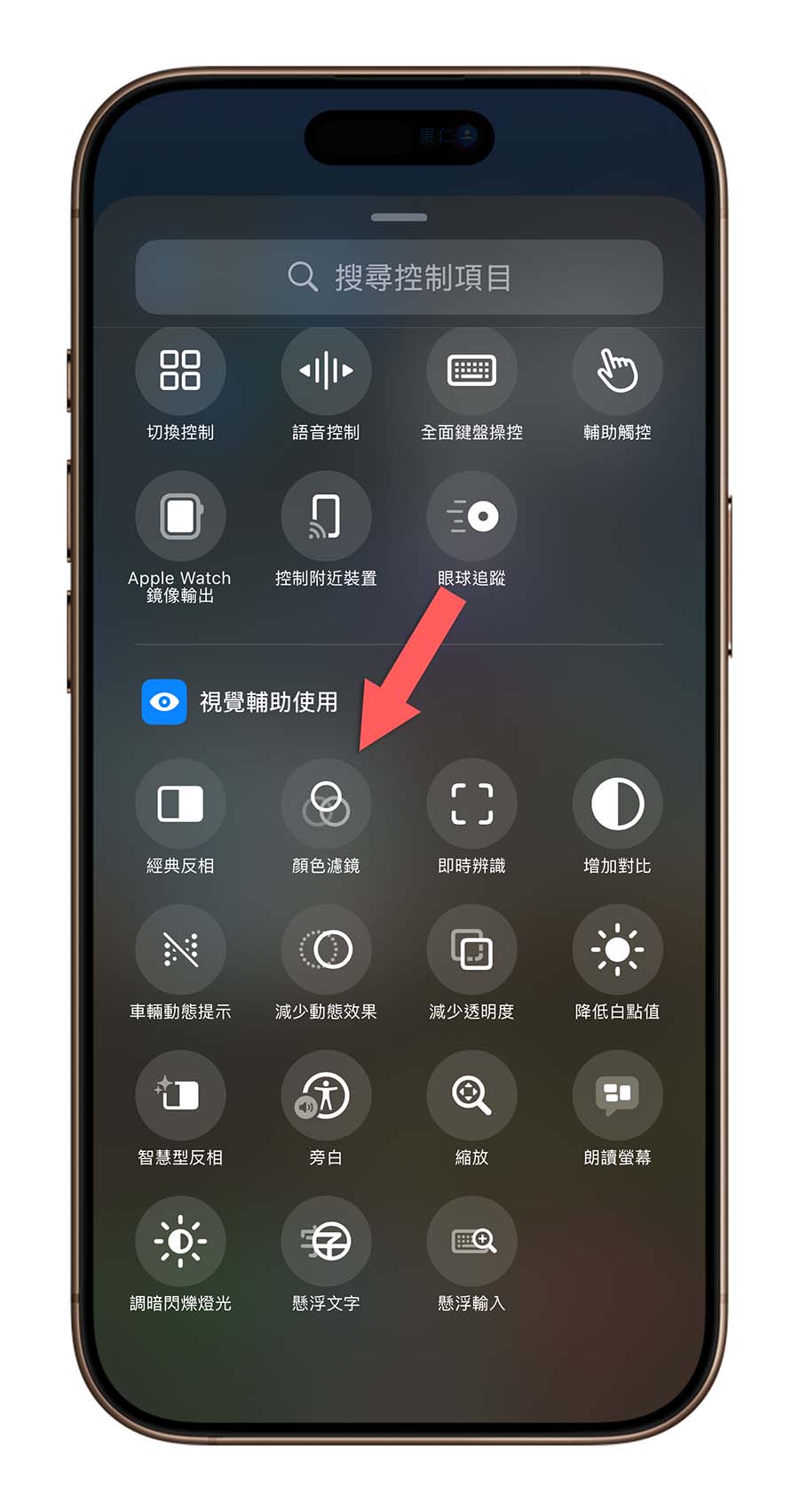 iPhone 輔助使用 顏色濾鏡 觸控 背面輕點