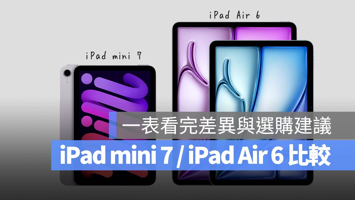 iPad Air iPad mini 比較 選購 選擇 差異 差別 建議