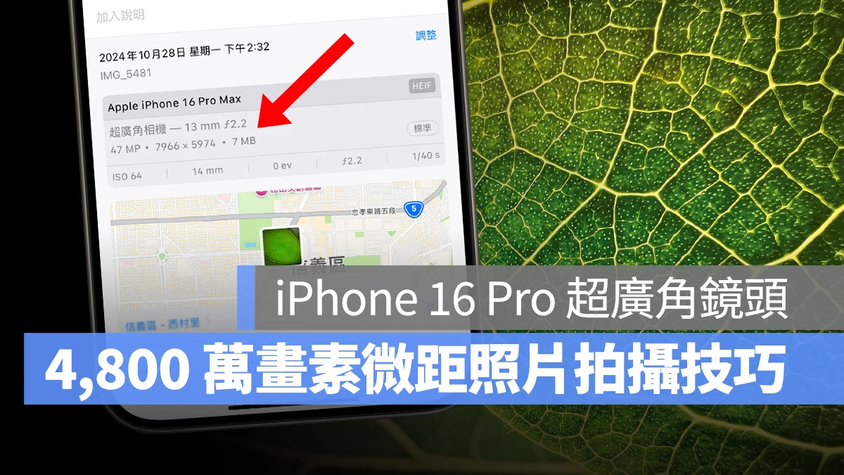 iOS iPhone iPhone 16 Pro 微距 微距攝影 4,800 萬畫素微距攝影 iPhone 16 Pro 4,800 萬畫素微距攝影