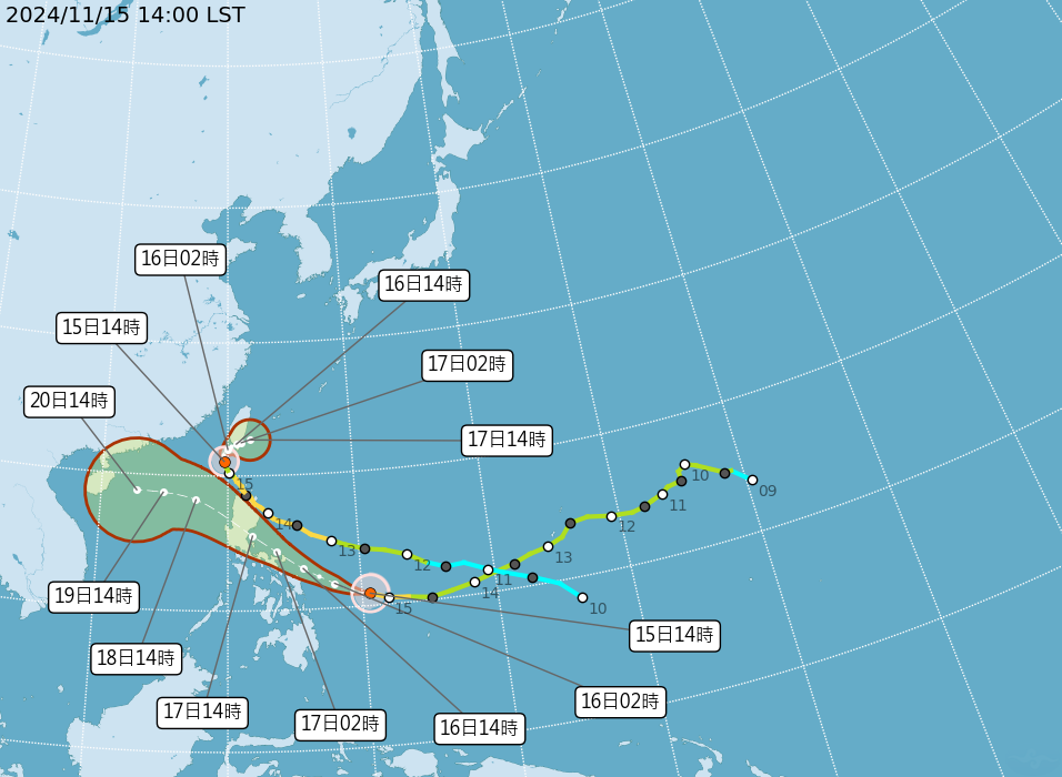 天兔颱風最新動態、路徑預測／氣象署