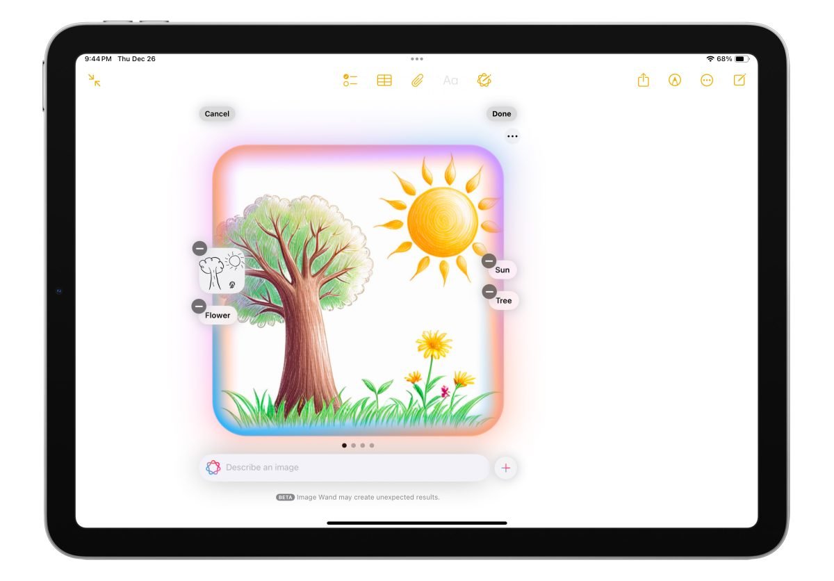 iOS 18.2 iPadOS 18.2 Apple Intelligence Image Wand 影像樂園  Image Wand 影像樂園