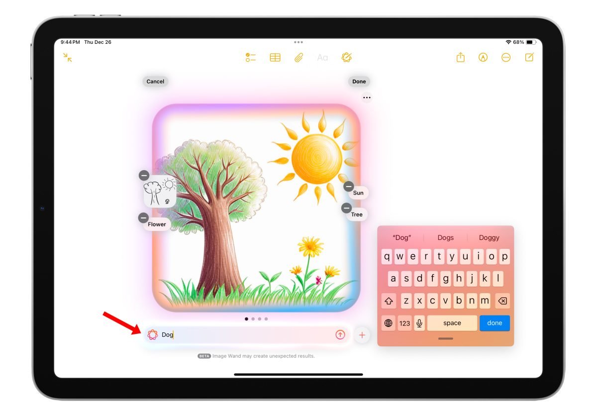 iOS 18.2 iPadOS 18.2 Apple Intelligence Image Wand 影像樂園  Image Wand 影像樂園