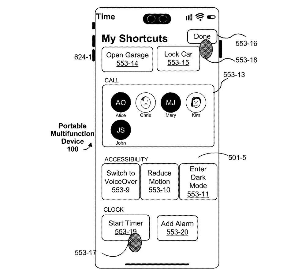 iPhone 動作按鈕 專利